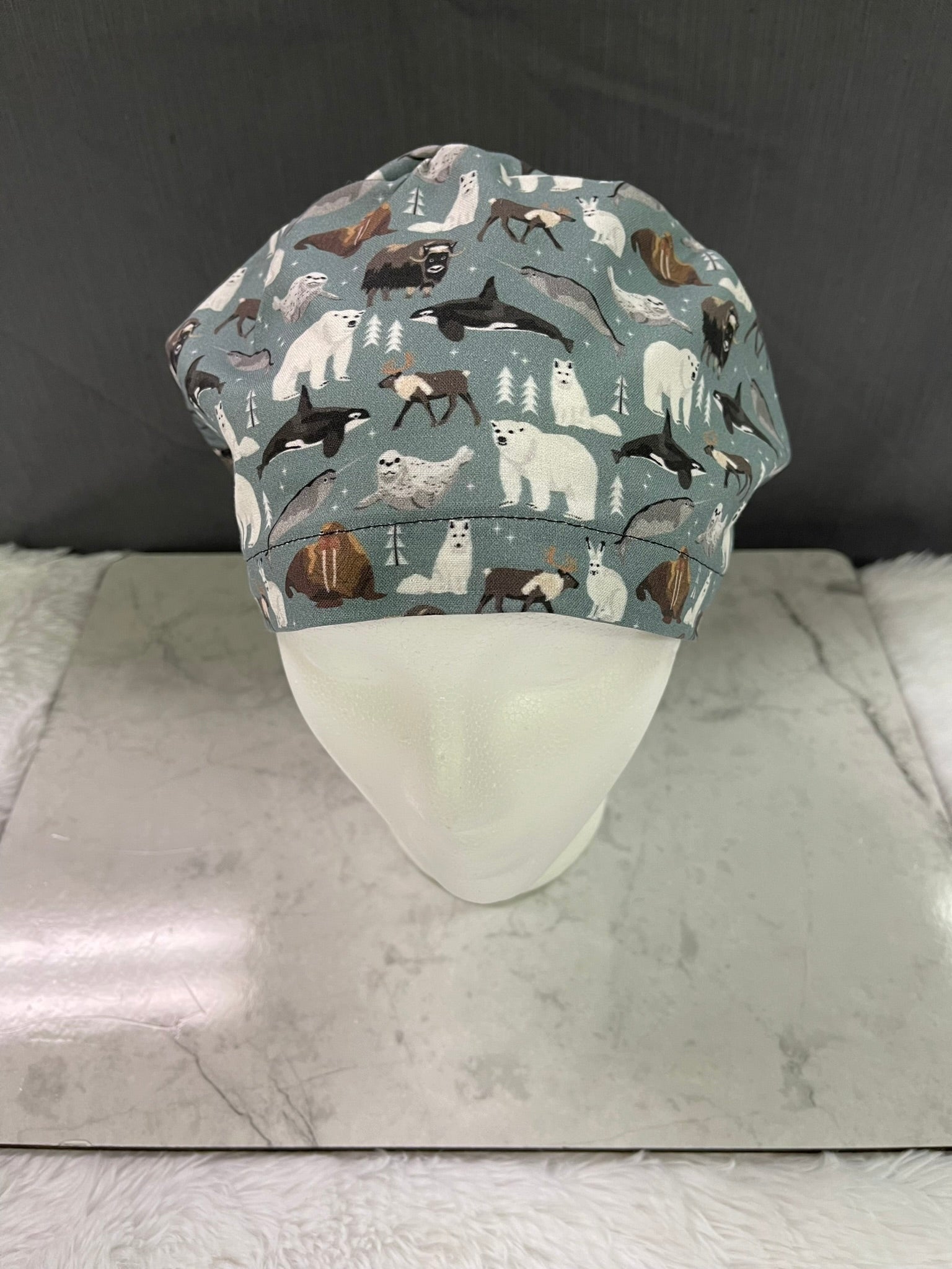Animals of Alaska, The Last Frontier-Euro Style Scrub Cap