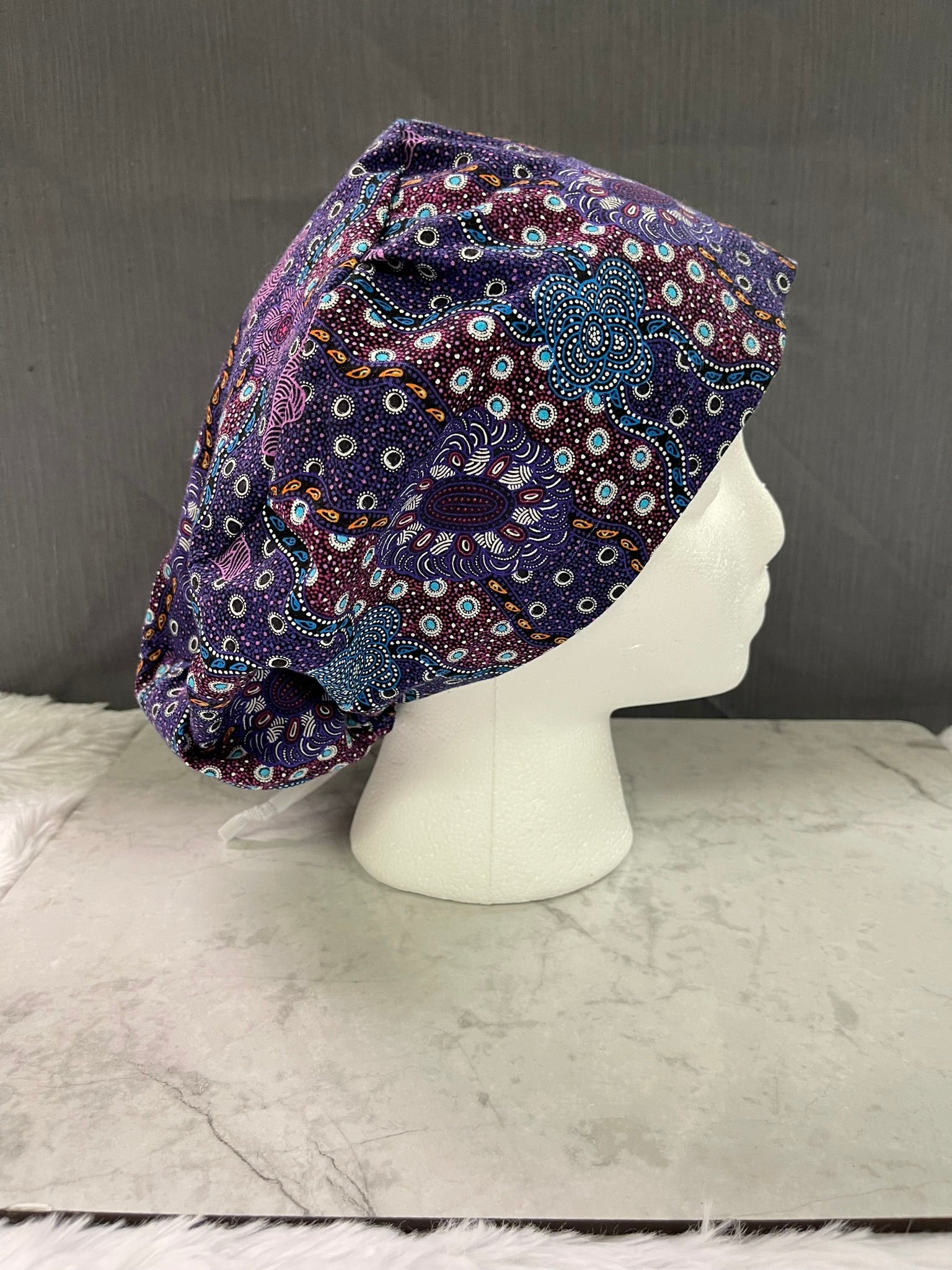 Chaos in Purple-Euro Style Scrub Cap