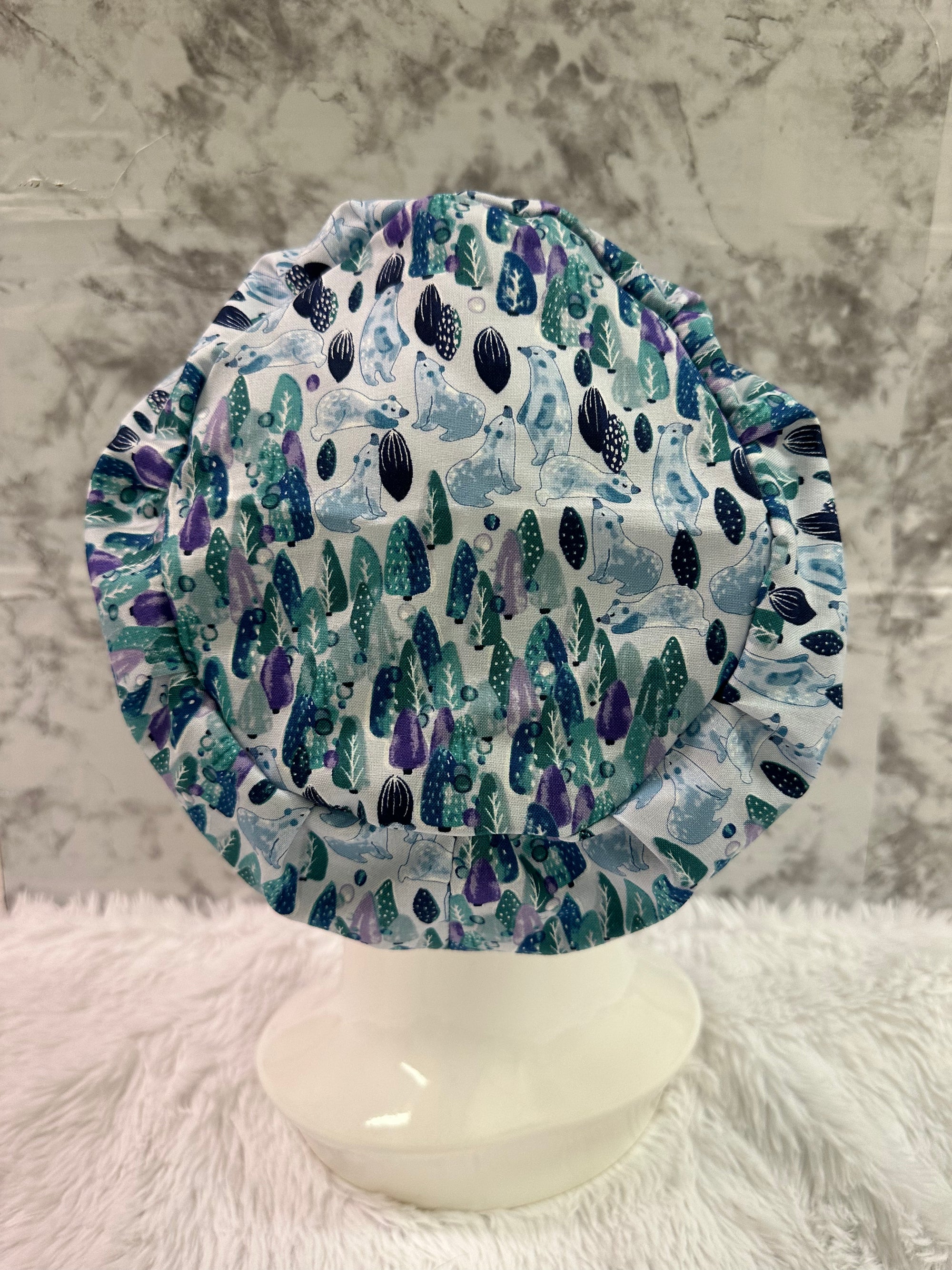 Polar Bears in Hiding-Euro Style Scrub Cap
