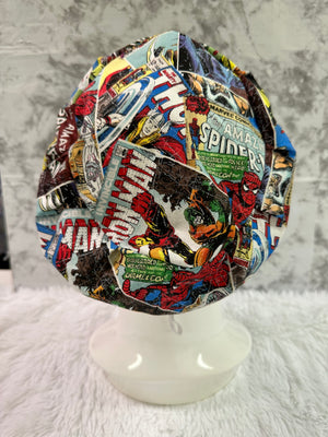 Comic Book Hero Collage-Euro Style Scrub Cap