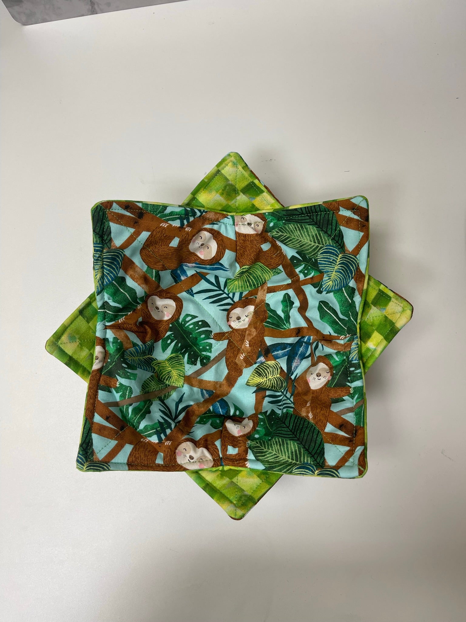 Bowl Cozy-Sloth & Bright Green