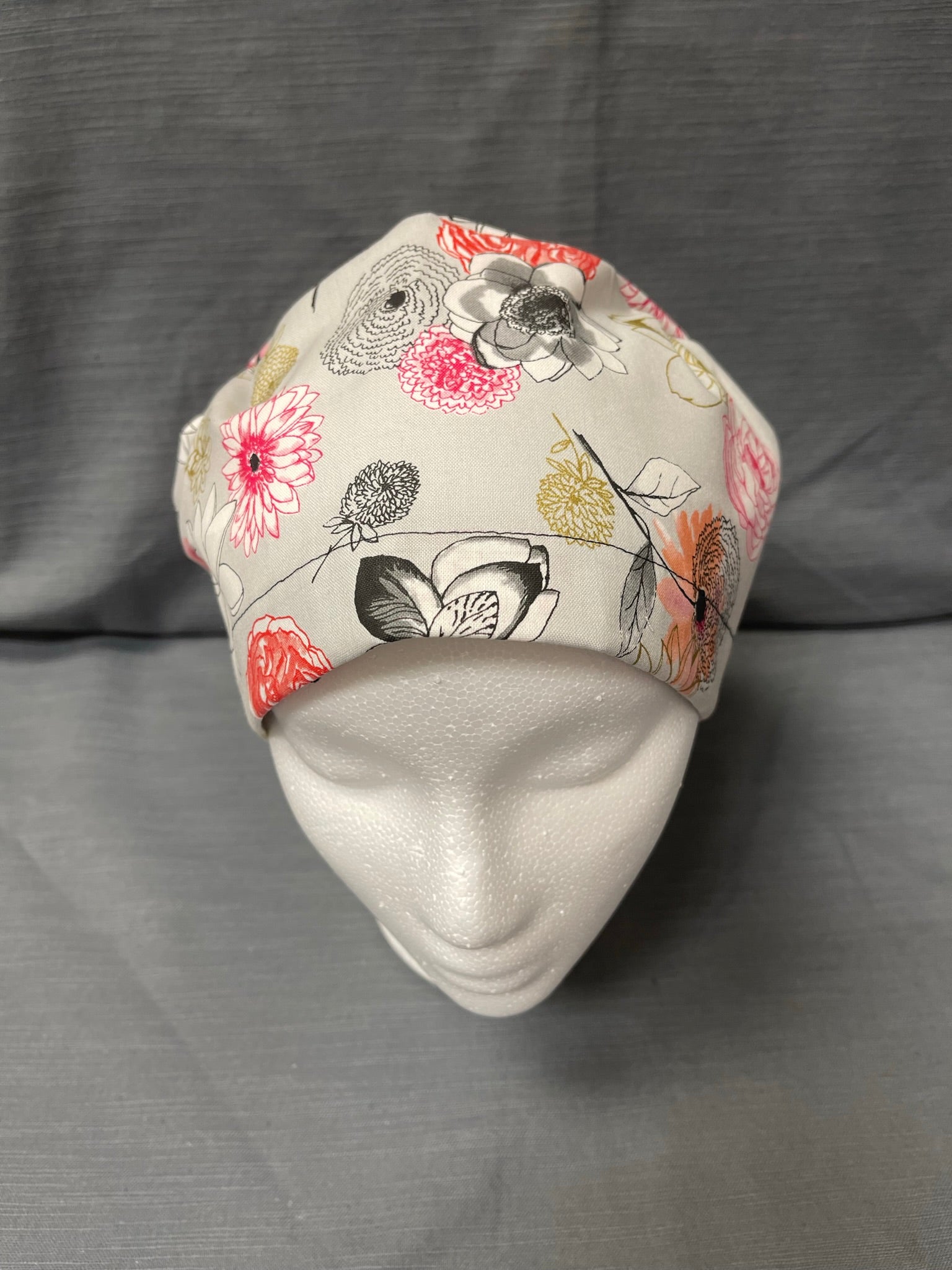 Flower garden- euro style scrub cap
