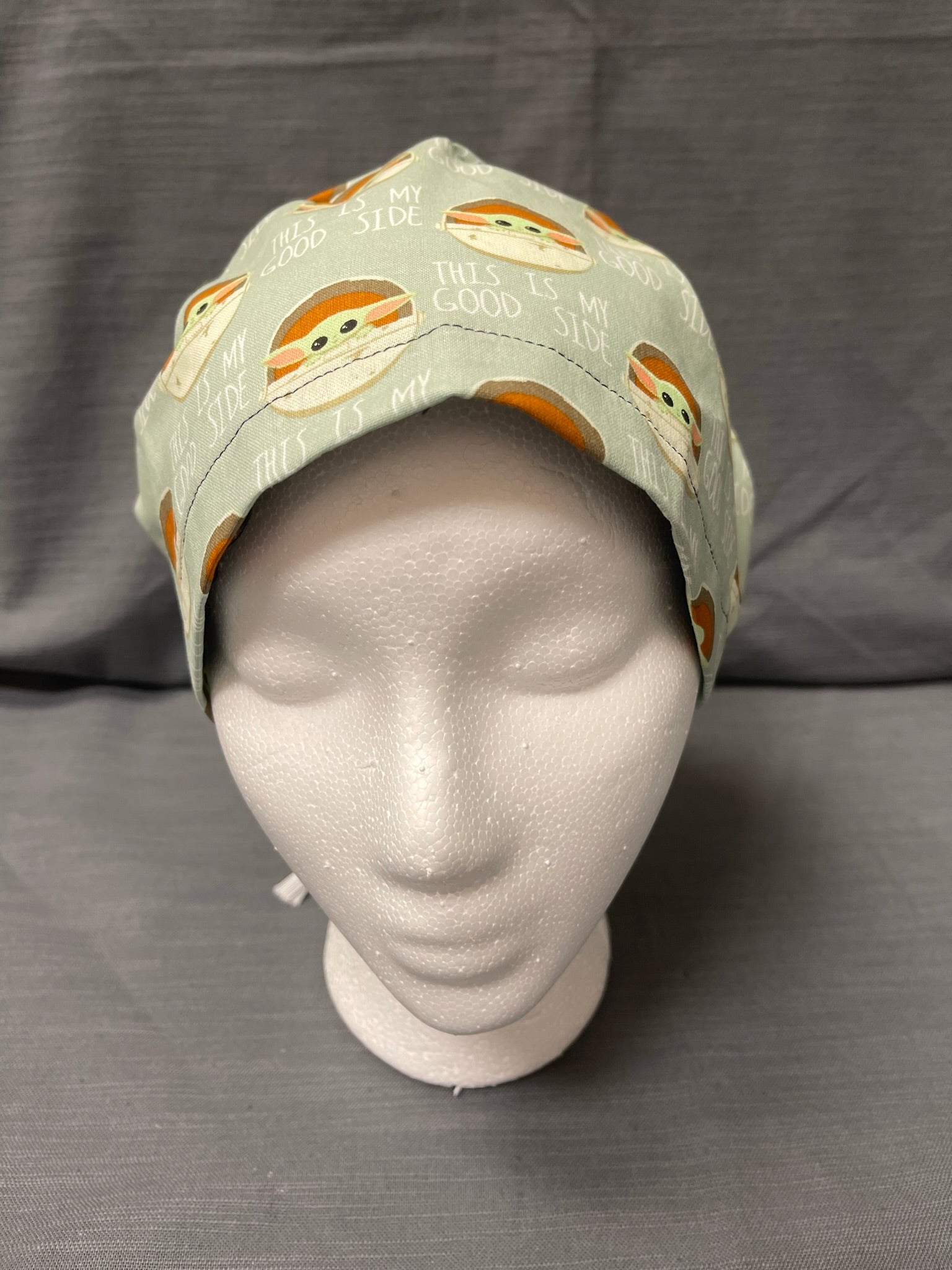 'This is my good side' -Baby Yoda, Euro style scrub cap