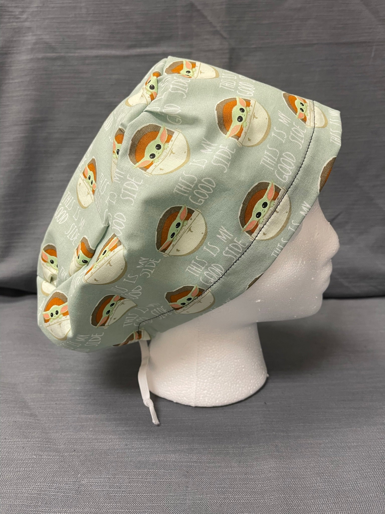 'This is my good side' -Baby Yoda, Euro style scrub cap